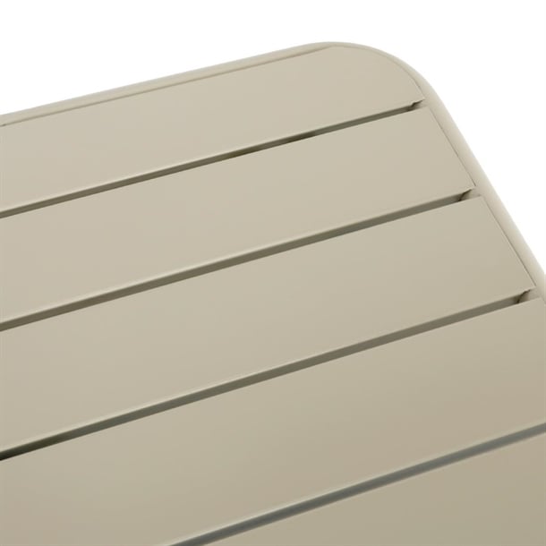 Bolero Amalfi Square Slatted Steel Folding Table Taupe 700mm hz821