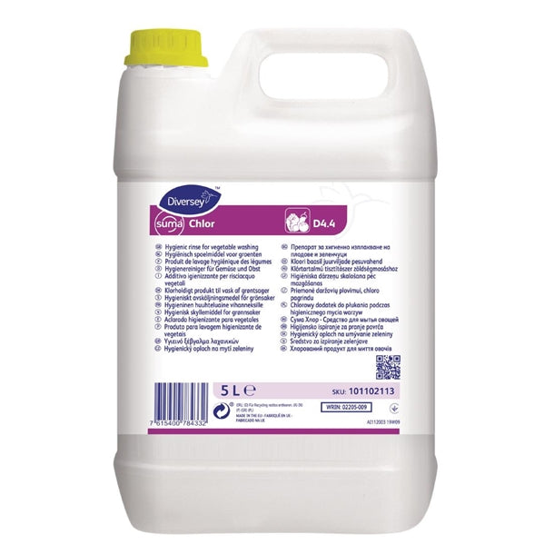 Diversey Suma Chlor D4.4 Hygienic Rinse for Salad 5Ltr (2 Pack) hz935