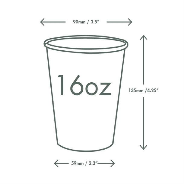 Vegware Paper Cold Cups 89-Series 16oz/400ml (1000 Pack) hz941