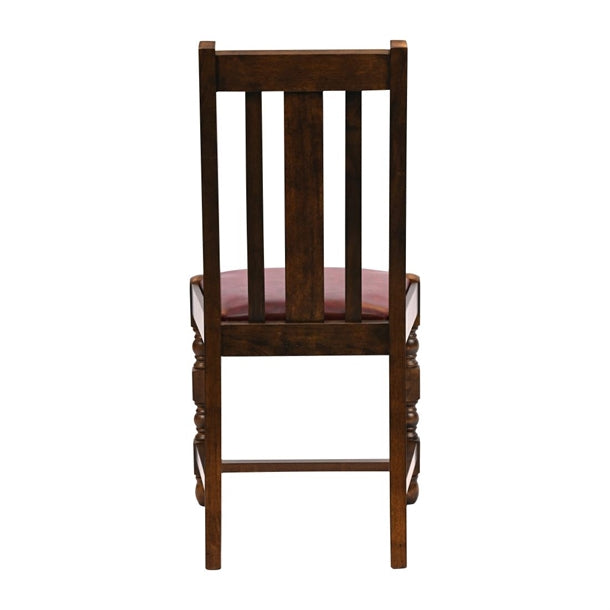 Thame Dining Chairs in Vintage Wood with Bison Bordeaux Seat (6 Pack) ja267