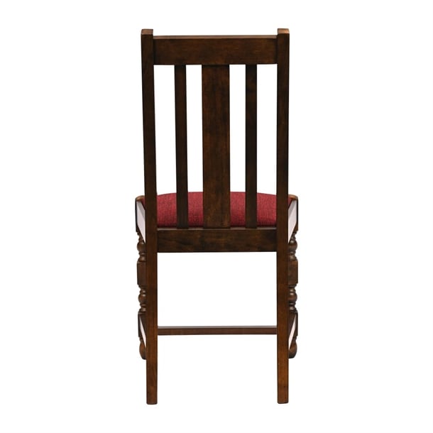 Thame Dining Chairs in Vintage Wood with Shetland Scarlett Seat (6 Pack) ja270