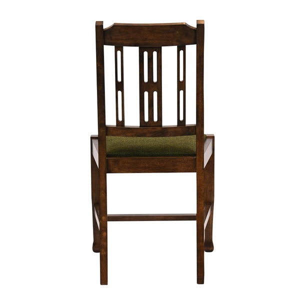 Lattice Back Dining Chairs in Vintage Wood with Shetland Forest Seat (6 Pack) ja284