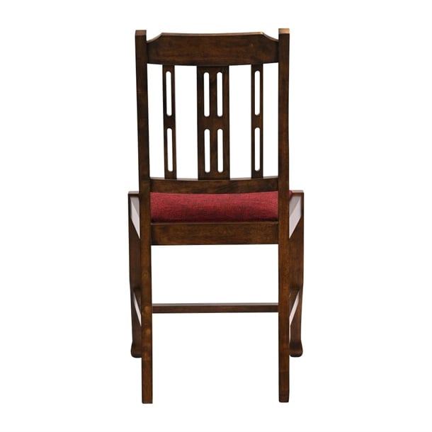 Lattice Back Dining Chairs in Vintage Wood with Shetland Scarlett Seat (6 Pack) ja286