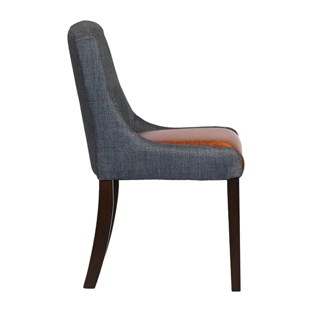 Bath Walnut Dining Chairs with Sea Back & Tan Seat (6 Pack) ja290