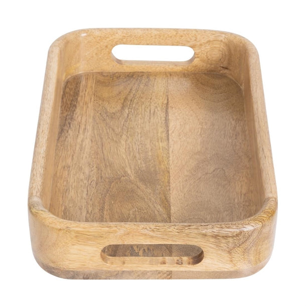 Olympia Mango Wood Rectangular Deep Sided Tray 300x190mm ja887
