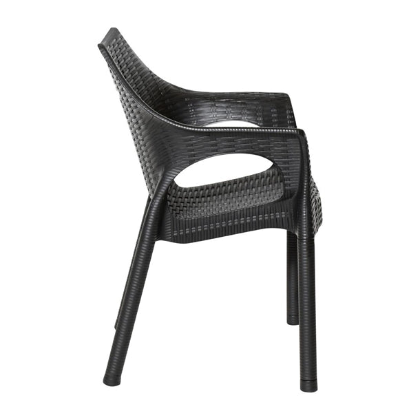 Bolero Elements Polypropylene Armchairs Black (4 Pack) ja910