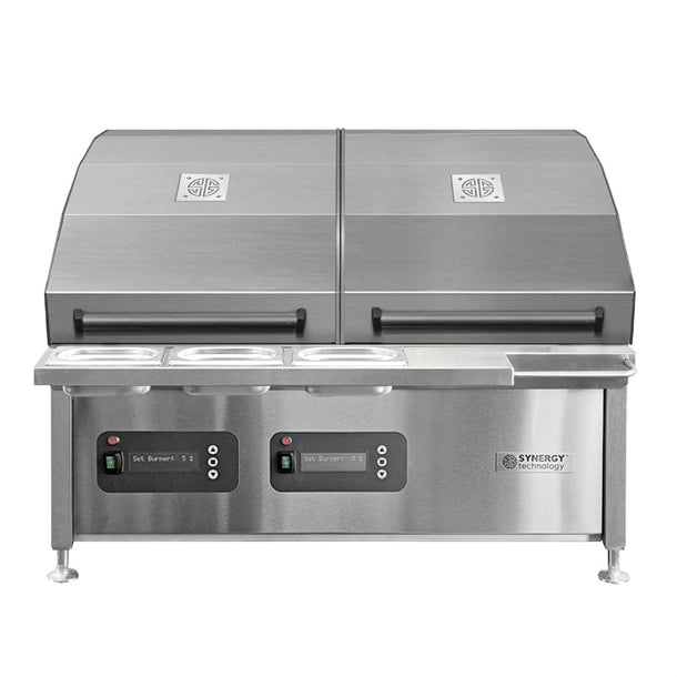 Synergy CharGo Nat Gas Chargrill Oven with 2 Lids, Slow Cook Shelves & Garnish Rail STCGO900 ja963