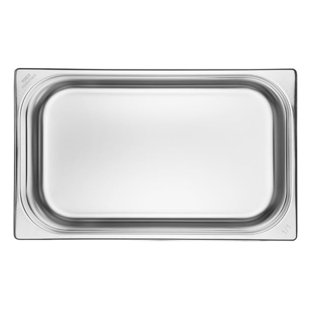 Nisbets Essentials Stainless Steel Gastronorm Tray 1/1 100mm ( 3 Pack) jb370