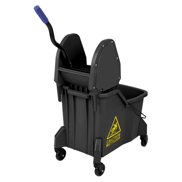 Jantex Two-Compartment Mop Bucket and Wringer Yellow 30Ltr jb545