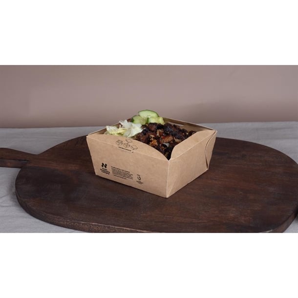 Notpla Clip & Close Food Boxes 800ml - Kraft (260 Pack) jb810
