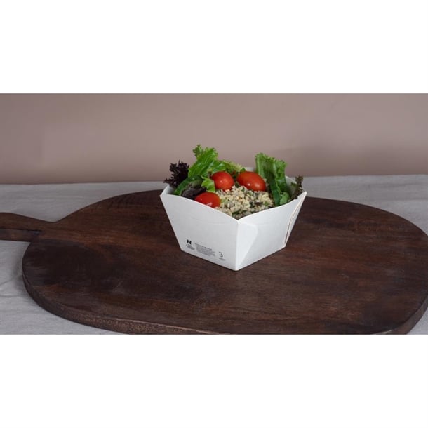 Notpla Square Open Takeaway Boxes 550ml - White ( 500 Pack) jb815