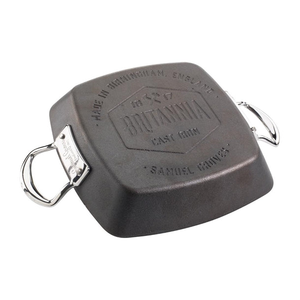 Samuel Groves Cast Iron Double Handle Square Grill Pan 26cm jc896