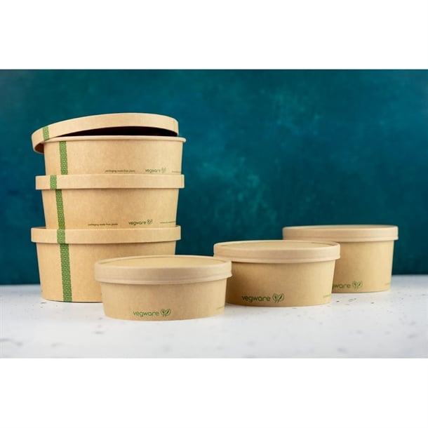 Vegware Round Paper Lid Kraft 150-Series (Pack 300) je052