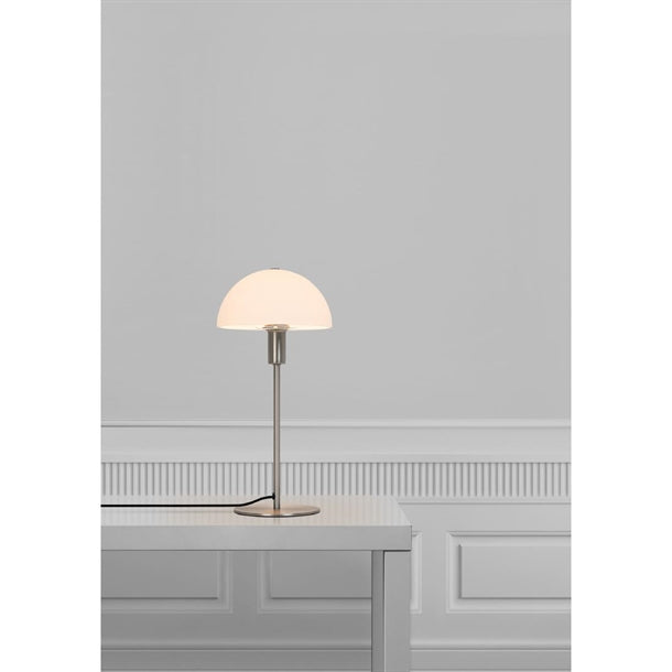 Nordlux Ellen 20 Indoor Table Lamp Brushed Steel, Glass Shade je762