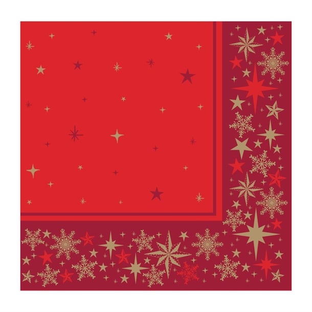 Swantex Lunch Napkins Merry & Bright Red 330x330mm (1000 Pack) je985