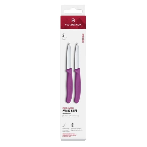 Victorinox Swiss Classic Paring Knife Straight Pointed Purple 19cm ( 2 Pack) jk092