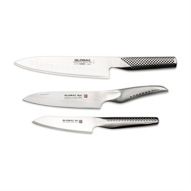 Global Chefs 3-Piece Knife & Santoku Knife Set jk198