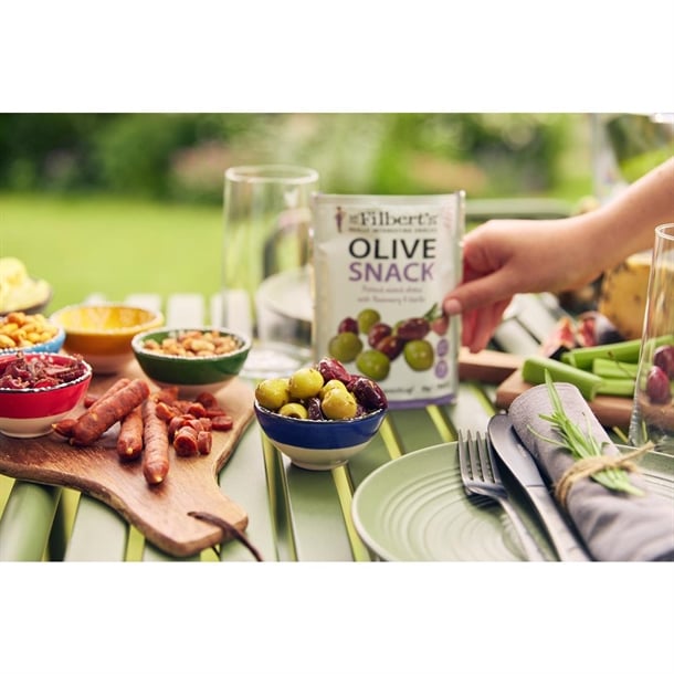Mr Filbert's Grab and Go Rosemary & Garlic Olives (12 x 50g) jk300
