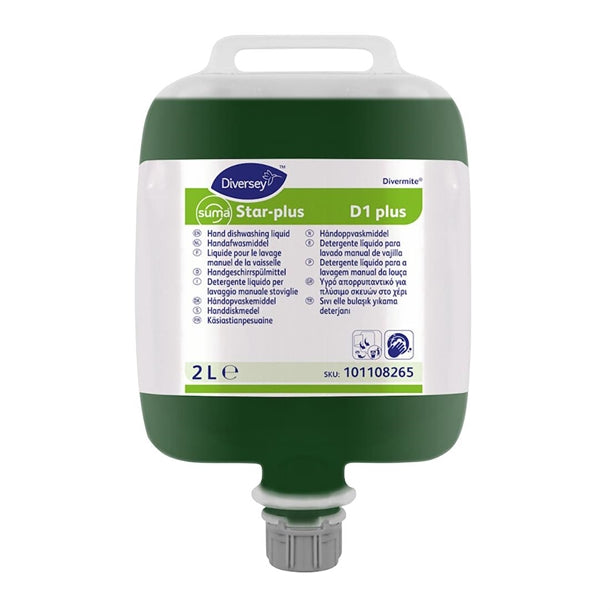 Diversey Suma Star-Plus D1 Divermite Dishwashing Liquid 2Ltr jk362