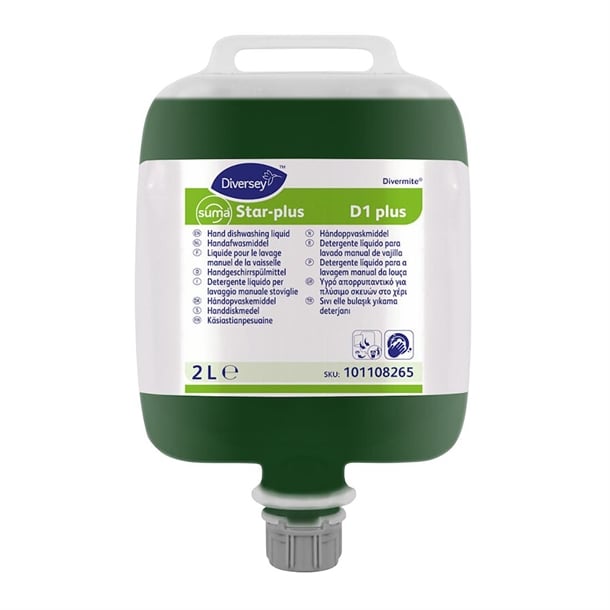 Diversey Suma Star-Plus D1 Divermite Dishwashing Liquid 2Ltr jk362