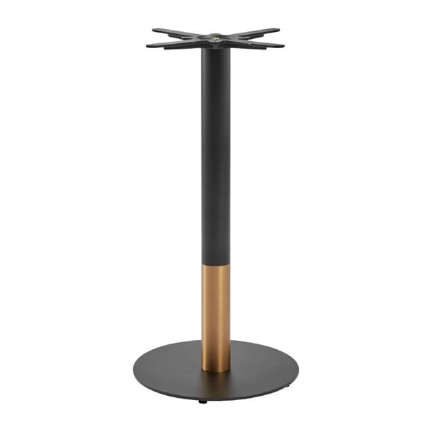 Boston Sleek Small Round Mid Height Table Base Black & Gold jk468