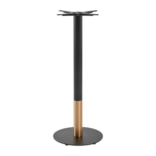 Boston Sleek Small Round Mid Height Table Base Black & Gold jk469