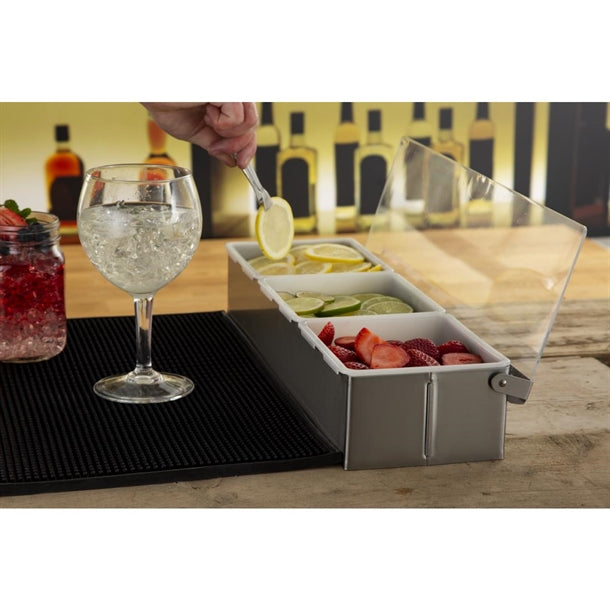 Olympia 3 Compartment Condiment Holder Stainless Steel k490
