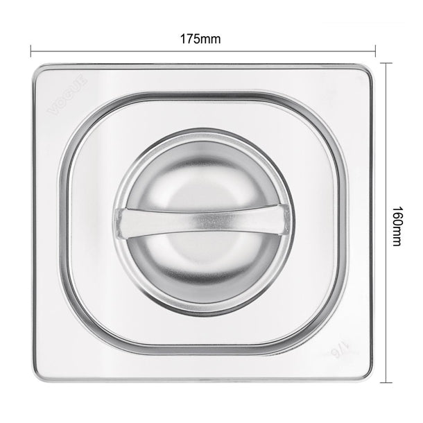Vogue Stainless Steel 1/6 Gastronorm Lid k993