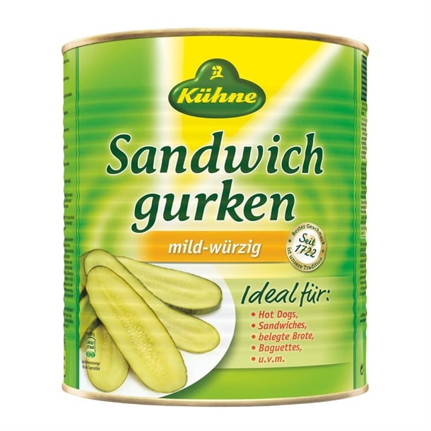 Kuhne Long Gherkin Slices 2.9kg (NDW 1.55kg) ka096
