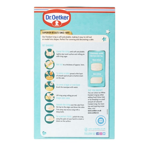 Dr. Oetker Soft Fondant White Icing Ready to Roll 1kg ka083