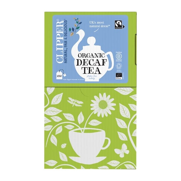 Clipper Fairtrade Organic Everyday Decaffeinated Tea - Envelope, String & Tag (250 pack) ka504