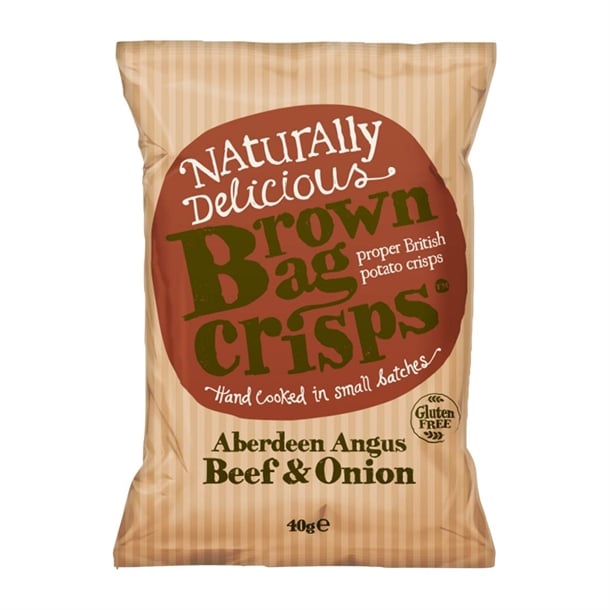Brown Bag Crisps Aberdeen Angus Beef & Onion 40g (20 Pack) ka529