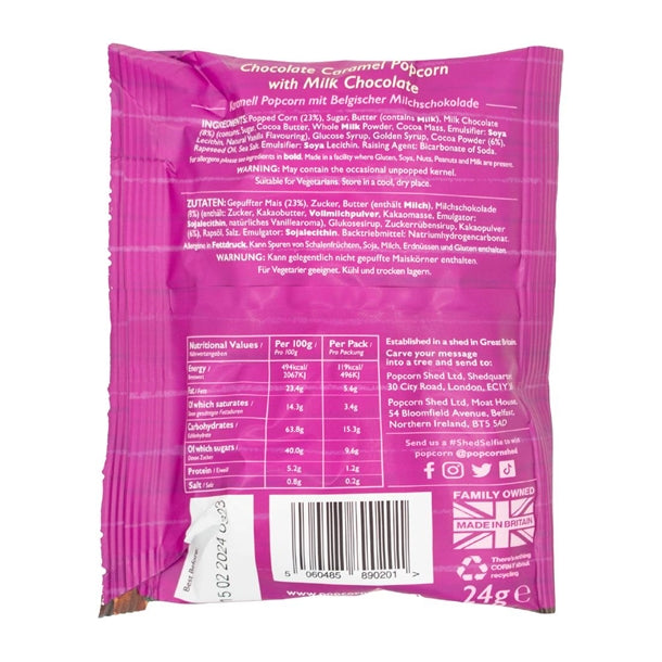 Popcorn Shed Pop N Choc Popcorn Snack Pack 24g (16 Pack) ka533