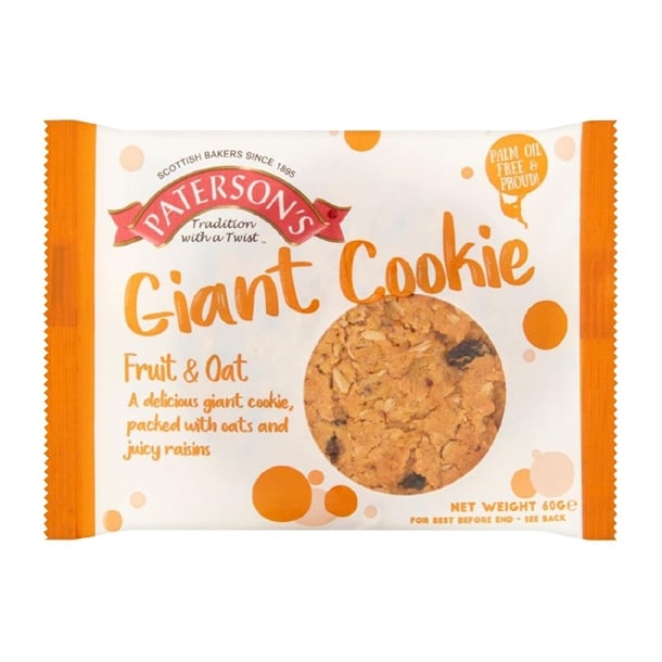 Paterson's Giant Fruity Oat Cookie 60g (18 Pack) ka644