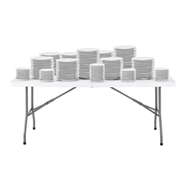 Bolero Rectangular Centre Folding Table 6ft White ll001