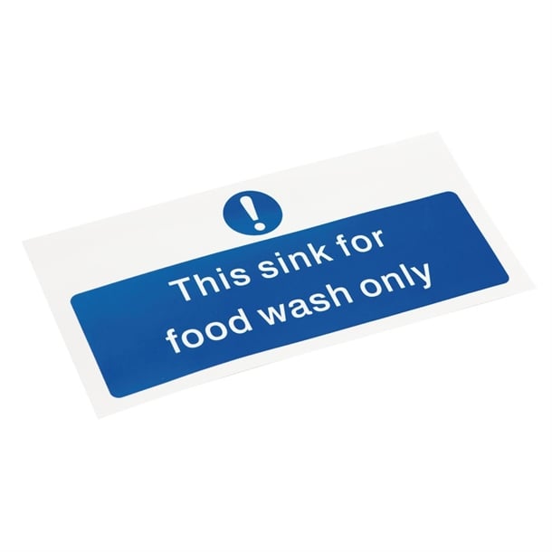 Vogue Food Wash Only Sign 200x100mm (Self-Adhesive) l961