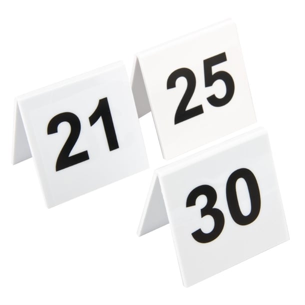 Plastic Table Numbers 21-30 l983