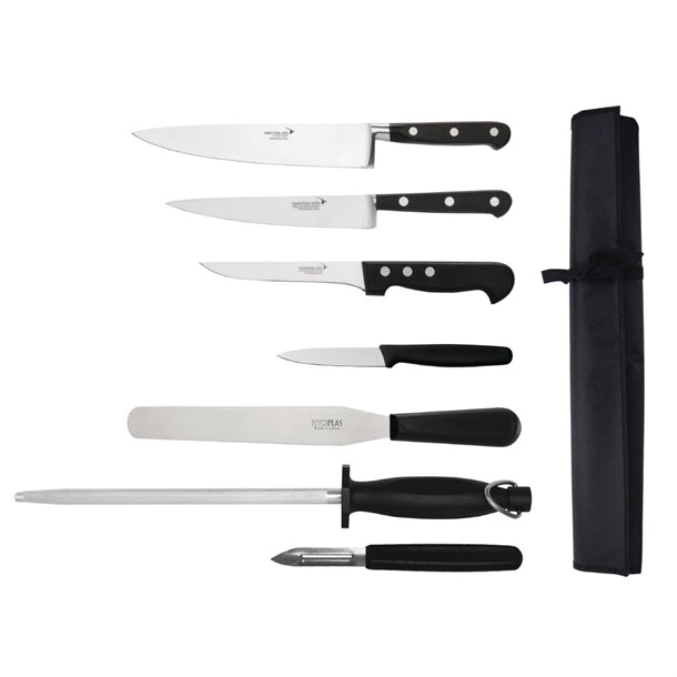 Deglon Sabatier 7-Piece Knife Set with Wallet s461