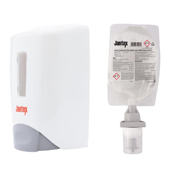 Jantex Manual Anti-Bac Soap Dispenser and Refill Bundle 500ml sa813