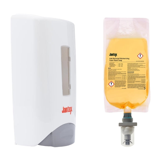 Jantex Manual Anti-Bac Soap Dispenser and Refill Bundle 1300ml sa815