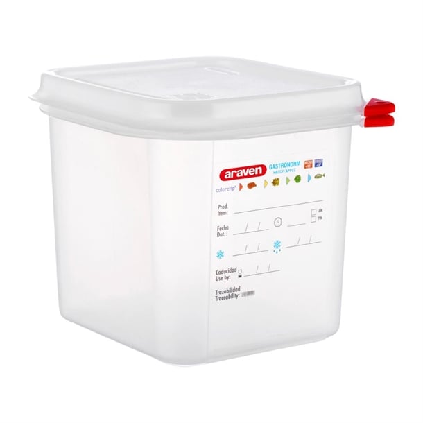 Araven Polypropylene 1/6 Gastronorm Food Containers 2.6Ltr (4 Pack) t984