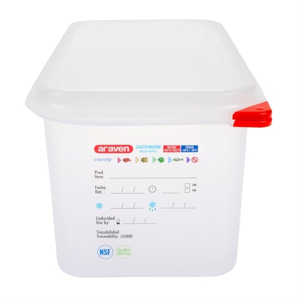 Araven Polypropylene 1/3 Gastronorm Food Container 6Ltr (4 Pack) t987