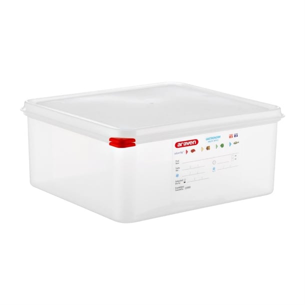 Araven Polypropylene 2/3 Gastronorm Food Storage Container 13.5Ltr (4 Pack) t990