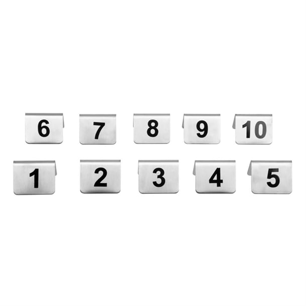 Olympia Stainless Steel Table Numbers 1-10 (10 Pack) u046