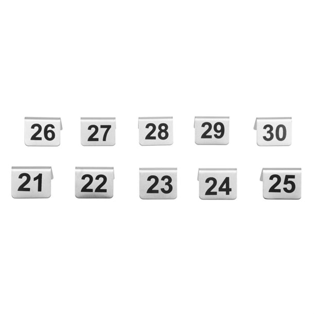 Olympia Stainless Steel Table Numbers 21-30 (10 Pack) u048