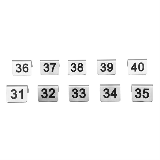 Olympia Stainless Steel Table Numbers 31-40 (10 Pack) u049