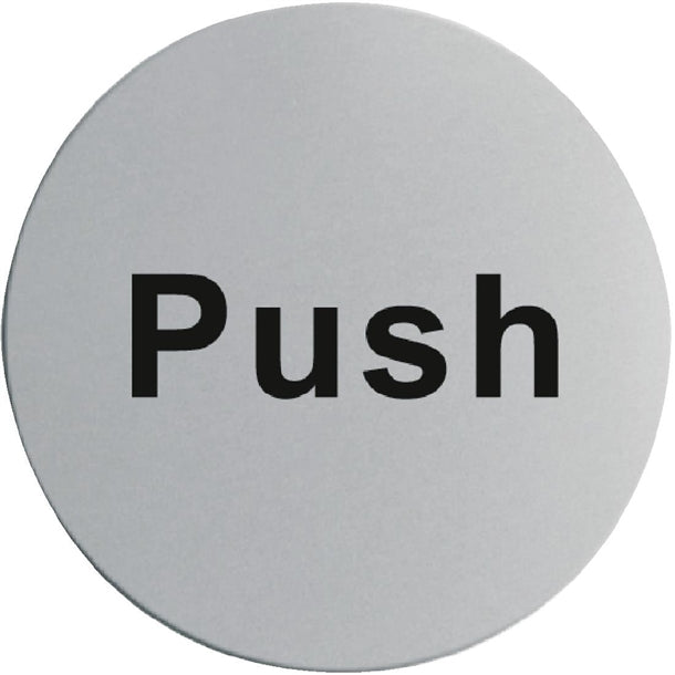 Stainless Steel Door Sign - Push u063