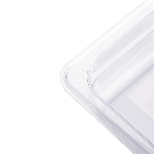 Vogue Polycarbonate 1/6 Gastronorm Container 100mm Clear u240