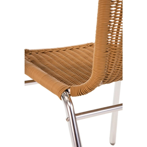 Bolero Aluminium and PE Wicker Chairs Natural (4 Pack) u422