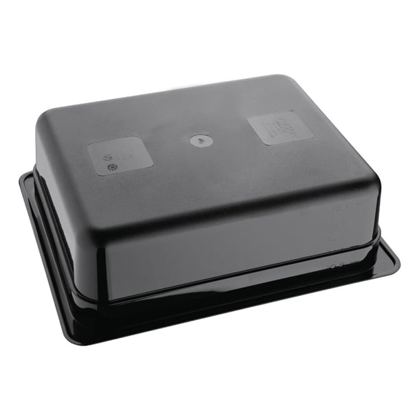 Vogue Polycarbonate 1/2 Gastronorm Container 100mm Black u459